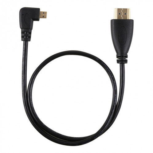 Câble d'adaptateur de connecteur mâle plaqué or mâle gauche 50cm 4K HDMI mâle vers micro HDMI SH1390701-05