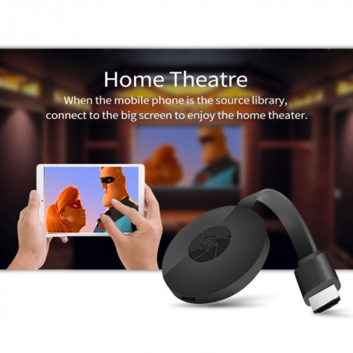 MiraScreen G2 WiFi WiFi WiFi Dongle Récepteur Dongle Airplay Miracast DLNA 4K UHD RK3660 TV Stick pour iPhone, Samsung et autres smartphones (Noir) SH504B405-08