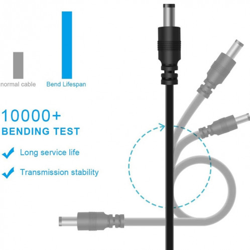 Cordon d'alimentation 12 en 1 DC Câble d'alimentation USB Multi-fonction Câble de charge USB (noir) SH15131354-07