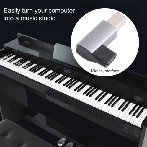 USB-C / Type C femelle à l'adaptateur masculin MIDI USB 2.0 B pour instrument électronique / imprimante / scanner / piano (gris) SH514H1054-07