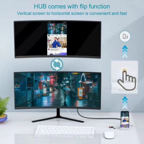 THT-020-1 Convertisseur d'écran d'affichage HD multifonctionnel avec base de chargement SH16051385-07