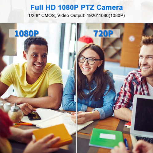 YANS YS-H110UH Caméra de vidéoconférence grand angle avec zoom USB HD 1080P 10X avec télécommande (argent) SY611S1768-08
