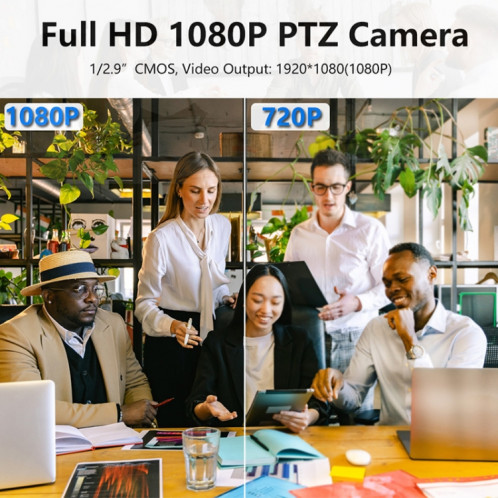 Caméra de vidéoconférence YANS YS-H210UT USB HD 1080P 10X Zoom pour grand écran, prise en charge de la télécommande IR (gris) SY615H35-07