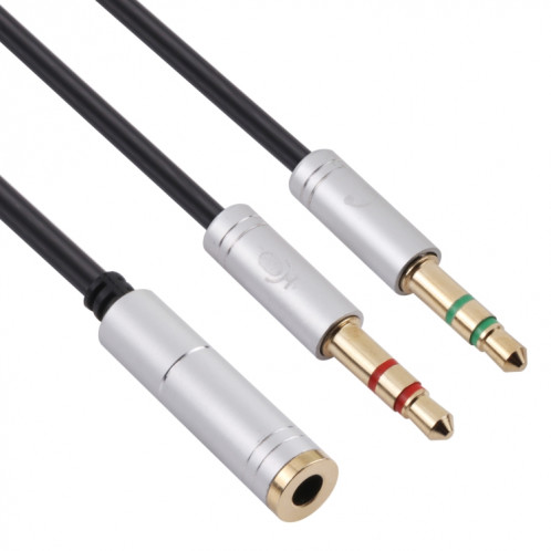 Câble adaptateur mâle de 3,5 mm à 2 x 3,5 mm (argent) SH651S247-06