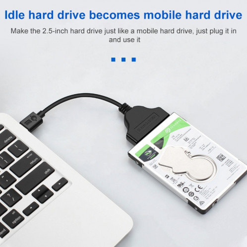 USB Type-C / USB-C à SATA 2 7 + 15 Câble d'entraînement facile, longueur: 20cm SH66161113-07