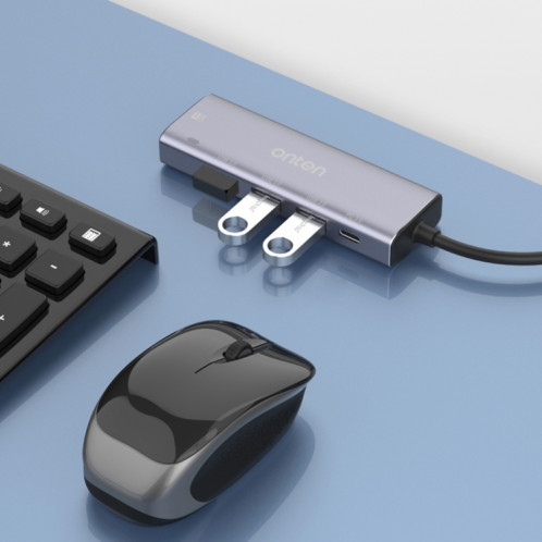 ONTEN OT-95123 5 en 1 Station d'accueil HDMI Type-C + USB + HDMI, Longueur du câble: 145mm (argent) SO672S13-016