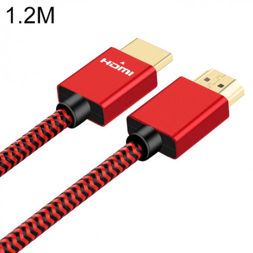 Tête plaquée or ult-unite HDMI 2.0 Câble tressé de nylon mâle à mâle, longueur de câble: 1,2 m (rouge) SU674R1151-06