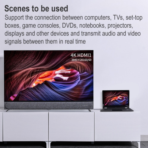 Tête plaquée or ult-unite HDMI 2.0 Homme à câble tressé en nylon mâle, longueur de câble: 2m (noir) SU675B69-06
