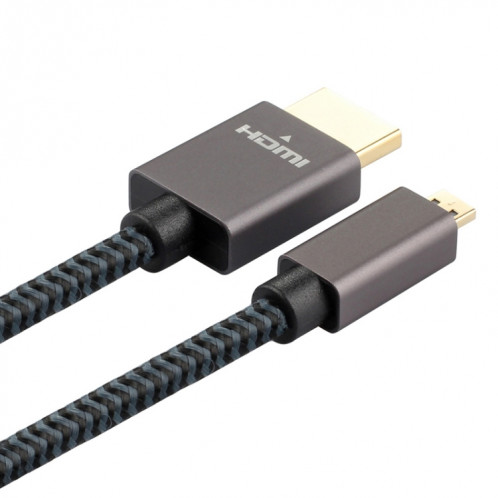 Tête plaqué or ultime HDMI mâle HDMI mâle micro HDMI câble tressé de nylon mâle, longueur de câble: 2m (noir) SU699B1603-06