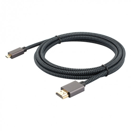 TÊTE HDMI HDMI HEDMI TÊTE HDMI à Micro HDMI Câble tressé Nylon mâle, Longueur du câble: 3M (Noir) SU701B1396-06