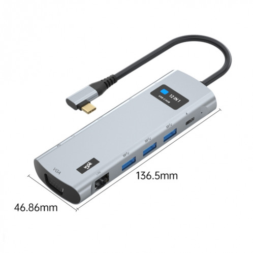 Adaptateur HUB pour Station d'accueil intelligente Z261, coude 12 en 1 USB-C/Type-C vers USB MST SH17691737-011