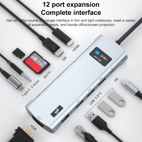 Adaptateur HUB pour Station d'accueil intelligente Z261, coude 12 en 1 USB-C/Type-C vers USB MST SH17691737-011