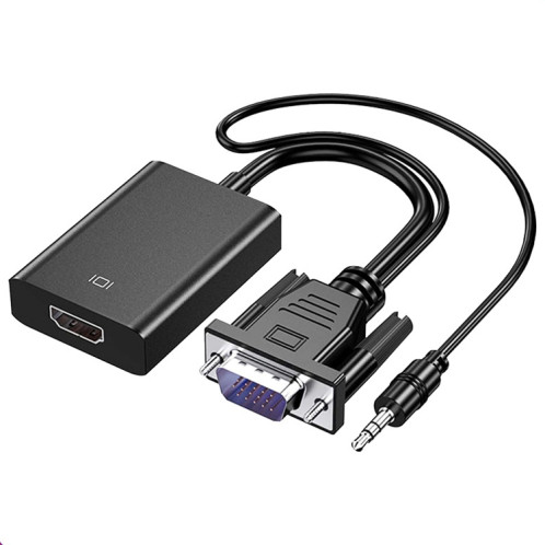 Convertisseur femelle HDCO-VGAM2 1080P VGA mâle à HDMI avec câble audio de 3,5 mm SH17841409-07