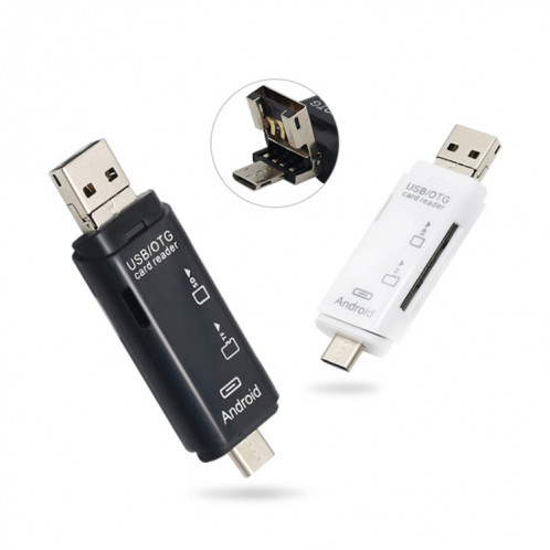 D-178 5 en 1 lecteur de carte multifonctions de type-C / USB-C (blanc) SH861W108-07