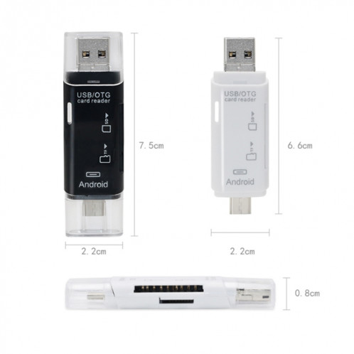 D-178 5 en 1 lecteur de carte multifonctions de type-C / USB-C (blanc) SH861W108-07