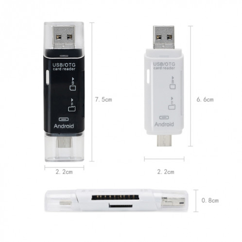 D-178 5 en 1 lecteur de carte multifonction de type-C / USB-C (noir) SH861B1121-07