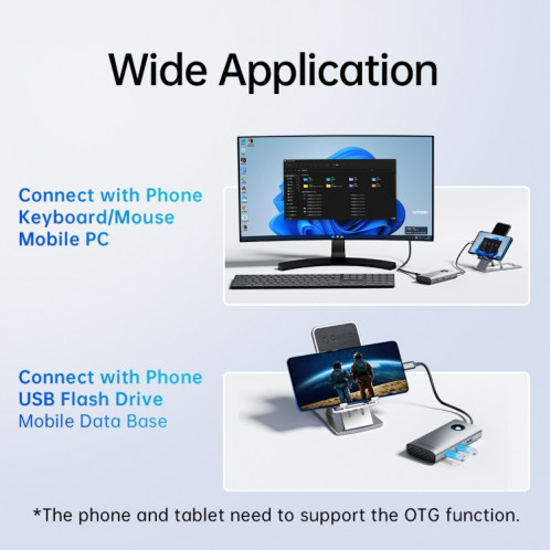 Station d'accueil multifonction ORICO PW11-5P Type-C / USB-C 5-en-1 5Gbps (Argent) SO878S732-014