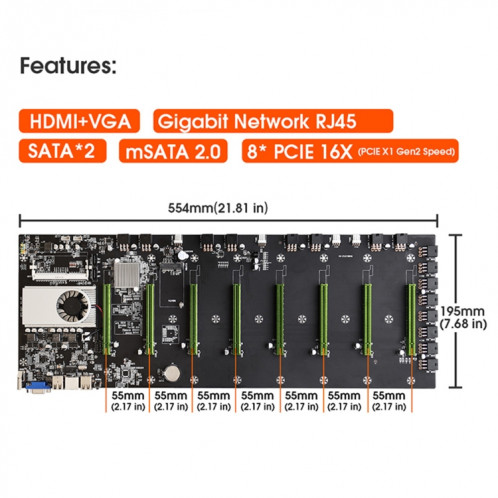 BTC-D37 Configuration du système Carte mère minière professionnelle SH1904635-07