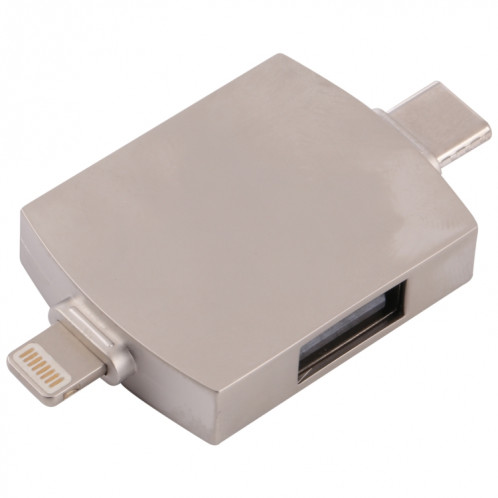 4 sur 1 8 broches + USB-C / Type-C Mâle à USB 3.0 + USB Female Lecteur de carte OTG OTG SH19051621-07