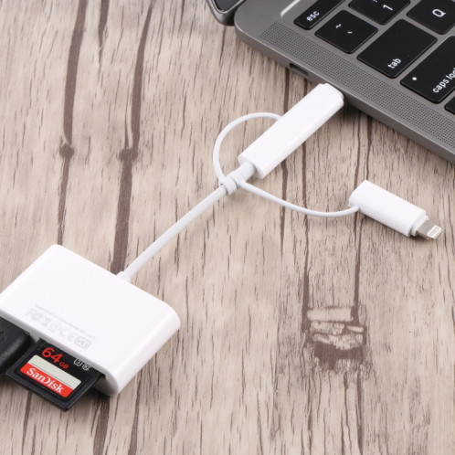 NK 103T 8 broches + USB-C / Type-C + micro USB à l'adaptateur de caméra USB + SD / TF SH1907985-07