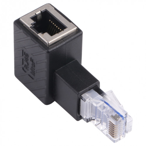 Convertisseur de mâle RJ45 à femelle 90 degrés Adaptateur d'extension pour CAT5 CAT6 LAN Câble réseau Ethernet SH19161575-05