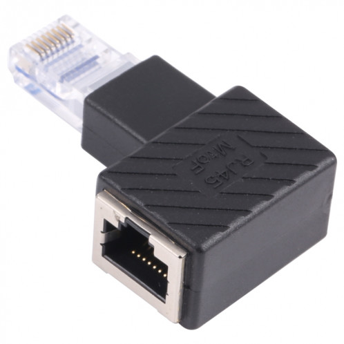 Convertisseur de mâle RJ45 à femelle 90 degrés Adaptateur d'extension pour CAT5 CAT6 LAN Câble réseau Ethernet SH19161575-05