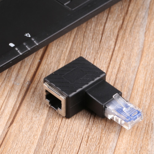 Convertisseur de mâle RJ45 à femelle 90 degrés Adaptateur d'extension pour CAT5 CAT6 LAN Câble réseau Ethernet SH19161575-05