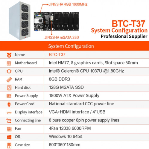 BTC-T37 Configuration du système Carte mère minière professionnelle SH1917358-05