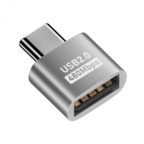 Adaptateur USB 2.0 femelle vers type-C mâle (argent) SH922S955-04