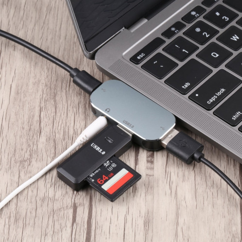 4 in 1 USB-C / Type-C Male to USB-C / Type-C + 3.5mm AUX + USB 3.0 + USB Female Adapter SH192456-04