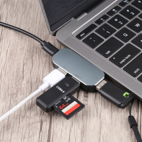 4 in 1 USB-C / Type-C Male to USB-C / Type-C + USB 3.0 + Dual USB Female Adapter SH19251489-04