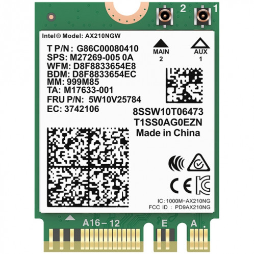 Comfast AX210 VPRO-M 5374MBPS Bluetooth 5.2 Carte de réseau sans fil Tri-Band SC1940659-07