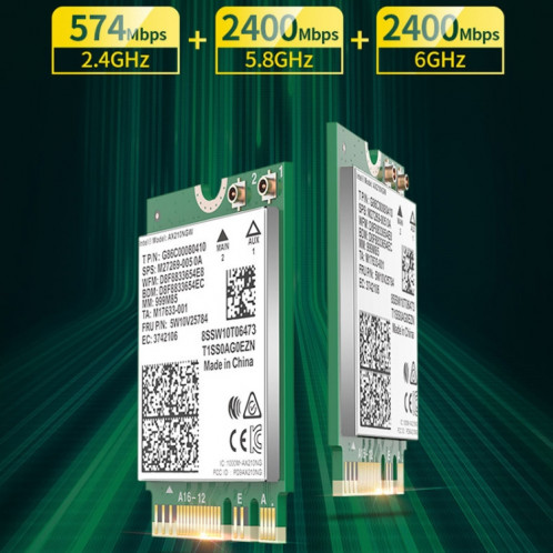 Comfast AX210 VPRO-M 5374MBPS Bluetooth 5.2 Carte de réseau sans fil Tri-Band SC1940659-07