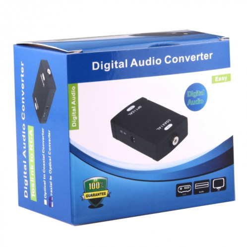 Entrée Toslink Optique à Adaptateur Convertisseur Audio Numérique Coaxial Sortie RCA (Noir) SO050B179-06