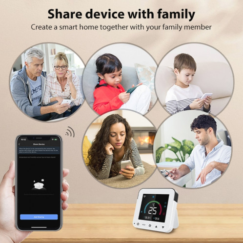 Neo NAS-RT01W WiFi Smart Color Screen infrarouge Air Climostat Thermostat (noir) SN087B34-014