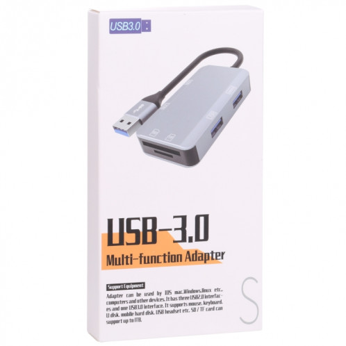 NK-3049HD 6 en 1 Mâle USB à la fente de carte MS / TF + USB 3.0 + 3 USB 2.0 Adaptateur femelle SH2124704-07