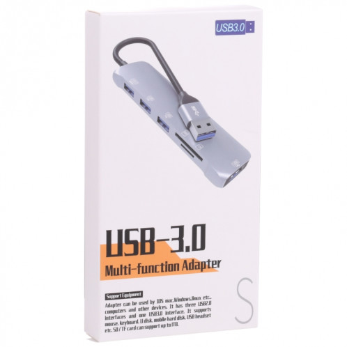 NK-3043HD 6 en 1 Mâle USB à la fente de carte TF / SD + USB 3.0 + 3 USB 2.0 Adaptateur femelle SH212546-07