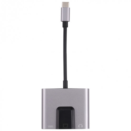 NK-1056TC 3 en 1 Homme USB-C / Type-C à la charge USB-C / TYPE-C + Ethernet + 3.5mm Écouteur Adaptateur femelle SH2126366-07