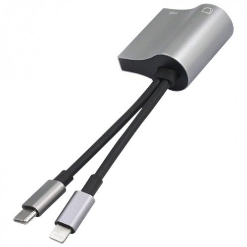 NK-1054PRO 2 en 1 8 broches + USB-C / Type-C mâle à 8 broches Chargements + Adaptateur femelle Ethernet SH21311335-07
