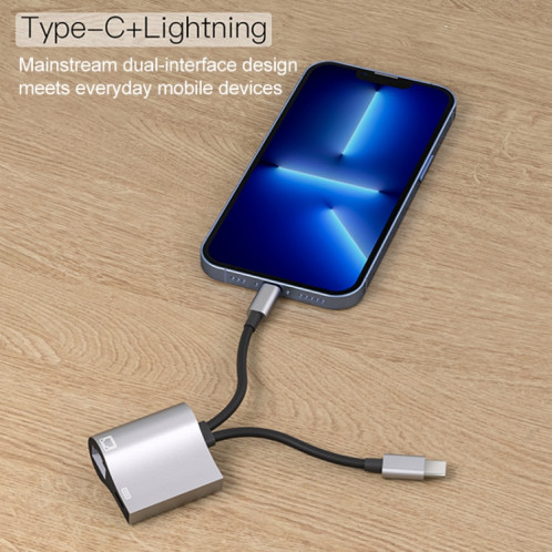NK-1054PRO 2 en 1 8 broches + USB-C / Type-C mâle à 8 broches Chargements + Adaptateur femelle Ethernet SH21311335-07