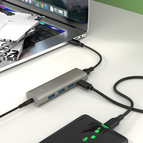 Adaptateur HUB Rocketek HC466 USB3.2 Gen2 Type-C 4 en 1 SR2189915-06