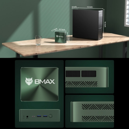 Mini PC BMAX B6 Plus Windows 11, 12 Go + 512 Go, Intel Core i3-1000NG4, prise en charge HDMI / RJ45, SB16US1335-012