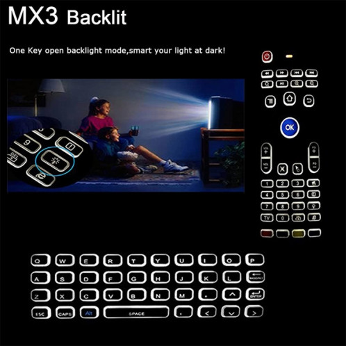 MX3-L White Backlit Version 2.4 GHz Fly Air Mouse Wireless Keyboard Contrôle SH22191434-07