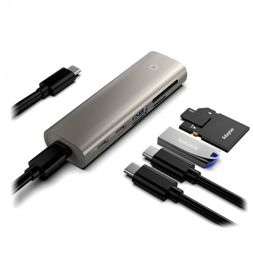Adaptateur Rocketek HC463 USB3.1 Gen2 vers Type-C 3.1 + USB 3.1 + SD / TF 6 en 1 HUB SR2228308-07