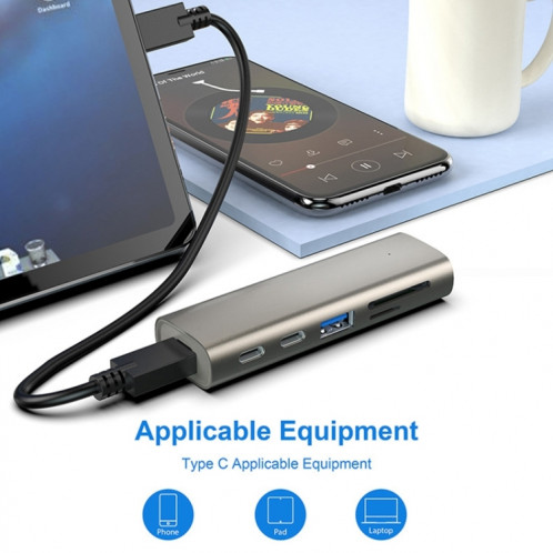 Adaptateur Rocketek HC463 USB3.1 Gen2 vers Type-C 3.1 + USB 3.1 + SD / TF 6 en 1 HUB SR2228308-07