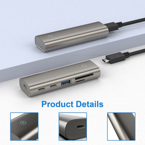 Adaptateur Rocketek HC463 USB3.1 Gen2 vers Type-C 3.1 + USB 3.1 + SD / TF 6 en 1 HUB SR2228308-07