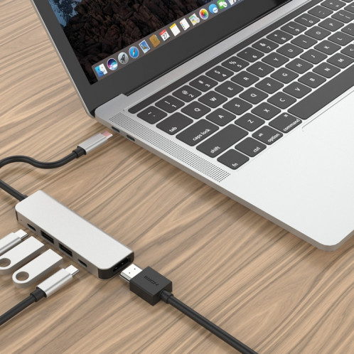 Adaptateur HUB 5 en 1 HDMI + USB x 2 + PD x 2 vers USB-C / Type-C SH22561602-05