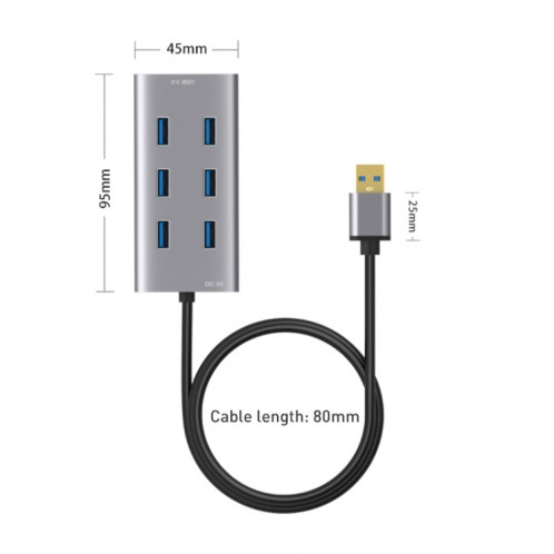 7 ports USB 3.0 vers USB 3.0 HUB, longueur du câble : 80 cm SH22741398-09