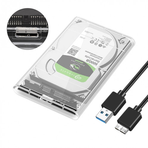 Boîtier de disque dur mobile SATA3 vers USB (transparent) SH277A768-04