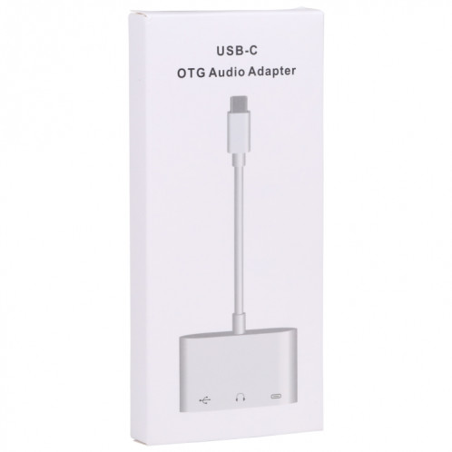 3 en 1 USB-C / Type-C Mâle vers Type-C + USB + Adaptateur OTG Femelle 3,5 mm SH23811445-07